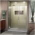 DreamLine Unidoor-X 72" High x 54-1/2" Wide Hinged Frameless Shower Door with Clear Glass Brushed Nickel