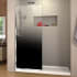 DreamLine Ombre 72" High x 34" Wide Reversible Frameless Shower Door with Pixel Glaze Glass Chrome