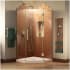 DreamLine Prism Plus 72" H x 38" W x 38" D Hinged Frameless Shower Enclosure with Clear Glass and 40" x 40" Shower Base Brushed Nickel