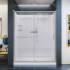 DreamLine Infinity-Z 76-3/4" High x 60" Wide Sliding Framed Shower Door with Clear Glass and 32" Deep x 60" Wide Shower Base with Center Drain Brushed Nickel