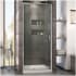 DreamLine Flex 74-3/4" H x 32" W x 32" D Hinged Frameless Shower Enclosure with Clear Glass Chrome with Biscuit Base