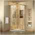 DreamLine Prime 74-3/4" High x 36" Wide x 36" Deep Sliding Framed Shower Enclosure with Clear Glass Brushed Nickel with White Base