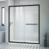 DreamLine Infinity-Z 74-3/4" High x 60" Wide x 30" Deep Alcove Shower Module with Clear Sliding Shower Door, and Center Drain Base Matte Black