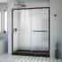 DreamLine Infinity-Z 30" D x 60" W x 74-3/4" H Clear Sliding Shower Door, Center Drain and Base with Acrylic Kit Oil Rubbed Bronze