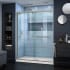 DreamLine Encore 34" D x 60" W x 78 3/4" H Semi-Frameless Bypass Sliding Shower Door and SlimLine Shower Base Kit Brushed Nickel with Biscuit Base