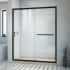 DreamLine Infinity-Z 74-3/4" High x 60" Wide x 30" Deep Alcove Shower Module with Clear Sliding Shower Door, and Center Drain Base Matte Black