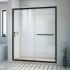 DreamLine Infinity-Z 74-3/4" High x 60" Wide x 30" Deep Alcove Shower Module with Clear Sliding Shower Door, and Left Drain Base Matte Black