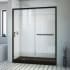DreamLine Infinity-Z 74-3/4" High x 60" Wide x 30" Deep Alcove Shower Module with Clear Sliding Shower Door, and Left Drain Base Matte Black