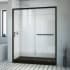 DreamLine Infinity-Z 74-3/4" High x 60" Wide x 36" Deep Alcove Shower Module with Clear Sliding Shower Door, and Right Drain Base Matte Black