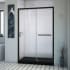 DreamLine Infinity-Z 74-3/4" High x 48" Wide x 36" Deep Alcove Shower Module with Clear Sliding Shower Door, and Center Drain Base Matte Black