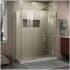 DreamLine Unidoor-X 72" High x 46-1/2" Wide x 34-3/8" Deep Hinged Frameless Shower Enclosure with Clear Glass Brushed Nickel
