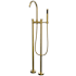 DreamLine Caribbean Floor Mounted Tub Filler with Built-In Diverter - Includes Hand Shower Brushed Brass