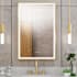 DreamLine Brilliance 24"W x 36"H Rectangular Flat Framed Wall Mounted Bathroom Mirror with LED Lighting Brushed Brass