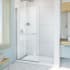 DreamLine Aqua-Q Swing 72" High x 33-1/2" Wide Pivot Frameless Shower Door with Clear Glass Brushed Nickel