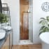 DreamLine Alliance Swing 72-5/8" High x 24" Wide Hinged Semi Frameless Shower Door with Clear Glass Brushed Nickel