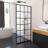 DreamLine French Linea 72" High x 34" Wide Shower Screen Framed Shower Door with Frosted Glass Matte Black