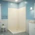 DreamLine QWALL-VS 41" W x 41" D x 76" H Acrylic Corner Backwall Shower Kit Biscuit