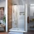DreamLine Unidoor 72" High x 42" Wide Hinged Frameless Shower Door with Clear Glass - Includes Stabilizing Arm Brushed Nickel