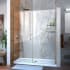DreamLine Unidoor 72" High x 57" Wide Hinged Frameless Shower Door with Clear Glass - Includes 2 Shelves Brushed Nickel