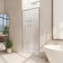DreamLine Flex 72" High x 36" Wide Hinged Framed Shower Door with Clear Glass Brushed Nickel