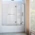 DreamLine Aqua 48" W x 58" H Frameless Hinged Tub Door Brushed Nickel with Clear Glass