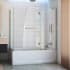 DreamLine Aqua 58" High x 56" Wide x 30" Deep Hinged Frameless Shower Enclosure with Clear Glass Brushed Nickel