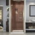DreamLine Elegance 72" High x 37-3/4" Wide Pivot Frameless Shower Door with Clear Glass Brushed Nickel