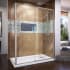 DreamLine Flex 34-1/2" D x 50 - 54" W x 72" H Semi-Frameless Pivot Shower Enclosure Brushed Nickel
