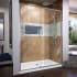 DreamLine Flex 50-54" W x 72" H Semi-Frameless Pivot Shower Door Brushed Nickel