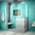 DreamLine Unidoor Plus 72" High x 47" Wide x 36-3/8" Deep Hinged Frameless Shower Enclosure with Clear Glass and 36" x 36" Buttress Panel Brushed Nickel