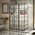 DreamLine Unidoor Toulon 72" High x 45-7/8" Wide x 34-3/8" Deep Hinged Frameless Shower Enclosure with Clear Glass Matte Black