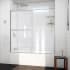 DreamLine Sapphire-V 62" High x 60" Wide Bypass Semi Frameless Tub Door with Clear Glass Brushed Nickel