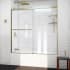 DreamLine Sapphire-V 62" High x 60" Wide Bypass Semi Frameless Tub Door with Clear Glass Brushed Gold