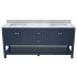 DreamLine Continuum 72" Free Standing Double Basin Vanity Set with Cabinet and Marble Vanity Top Navy Blue