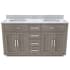 DreamLine Dexterity 60" Free Standing Double Basin Vanity Set with Cabinet and Marble Vanity Top Gray Oak
