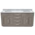 DreamLine Dexterity 72" Free Standing Double Basin Vanity Set with Cabinet and Marble Vanity Top Gray Oak