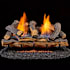Duluth Forge 24 Inch 33,000 BTU Vent Free Dual Fuel Log Set Fireplace with Remote Control Berkshire Split Oak