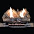 Duluth Forge 24 Inch 33,000 BTU Vent Free Dual Fuel Log Set Fireplace with T-Stat Control Split Bark