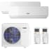 Durastar 28K BTU Cooling / 28K BTU Heating 23.5 SEER2 Two Zone Wall Mount Mini Split Package with (2) 18k BTU Indoor Units White