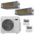 Durastar 18K BTU Cooling / 20K BTU Heating 19 SEER2 Two Zone Concealed Duct Mini Split Package with (2) 12k BTU Indoor Units Silver
