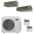 Durastar 28K BTU Cooling / 28K BTU Heating 20 SEER2 Two Zone Concealed Duct Mini Split Package with 12k and 18k BTU Indoor Units Silver