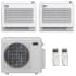 Durastar 28K BTU Cooling / 28K BTU Heating 22.6 SEER2 Two Zone Floor Console Mini Split Package with (2) 12k BTU Indoor Units White