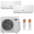 Durastar 28K BTU Cooling / 28K BTU Heating 22.6 SEER2 Two Zone Wall Mount Mini Split Package with 12k and 18k BTU Indoor Units White