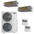 Durastar 36K BTU Cooling / 36K BTU Heating 19 SEER2 Two Zone Concealed Duct Mini Split Package with (2) 9k BTU Indoor Units Silver