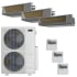 Durastar 36K BTU Cooling / 36K BTU Heating 19 SEER2 Three Zone Concealed Duct Mini Split Package with (2) 9k and (1) 24k BTU Indoor Units Silver