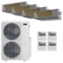 Durastar 36K BTU Cooling / 36K BTU Heating 19 SEER2 Four Zone Concealed Duct Mini Split Package with (1) 9k and (3) 12k BTU Indoor Units Silver