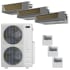 Durastar 36K BTU Cooling / 36K BTU Heating 19 SEER2 Three Zone Concealed Duct Mini Split Package with (1) 9k and (2) 18k BTU Indoor Units Silver