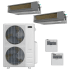 Durastar 36K BTU Cooling / 36K BTU Heating 19 SEER2 Two Zone Concealed Duct Mini Split Package with (2) 18k BTU Indoor Units Silver