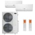 Durastar 36K BTU Cooling / 36K BTU Heating 20 SEER2 Two Zone Wall Mount Mini Split Package with 12k and 24k BTU Indoor Units White