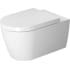 Duravit ME by Starck 0.8/1.28 GPF Dual Flush Wall Mounted One Piece Elongated Toilet with Wall Hand Lever - Less Seat White